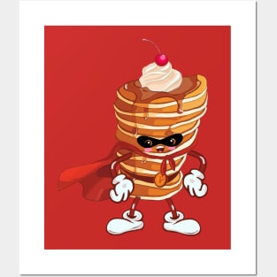 Captain, pancake,kawaii,hero, cream Posters and Art